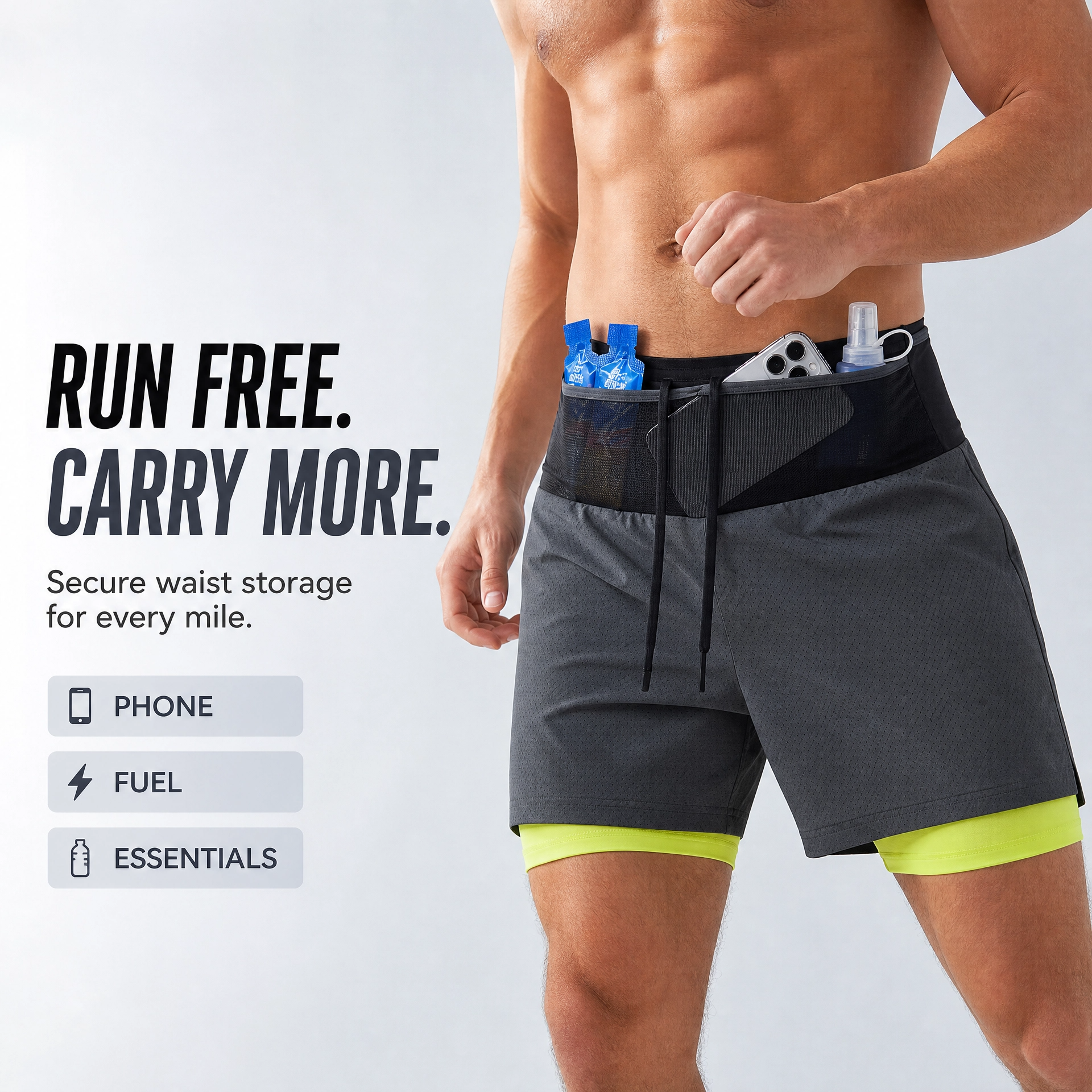 RunnerVault 2-in-1 Performance Shorts