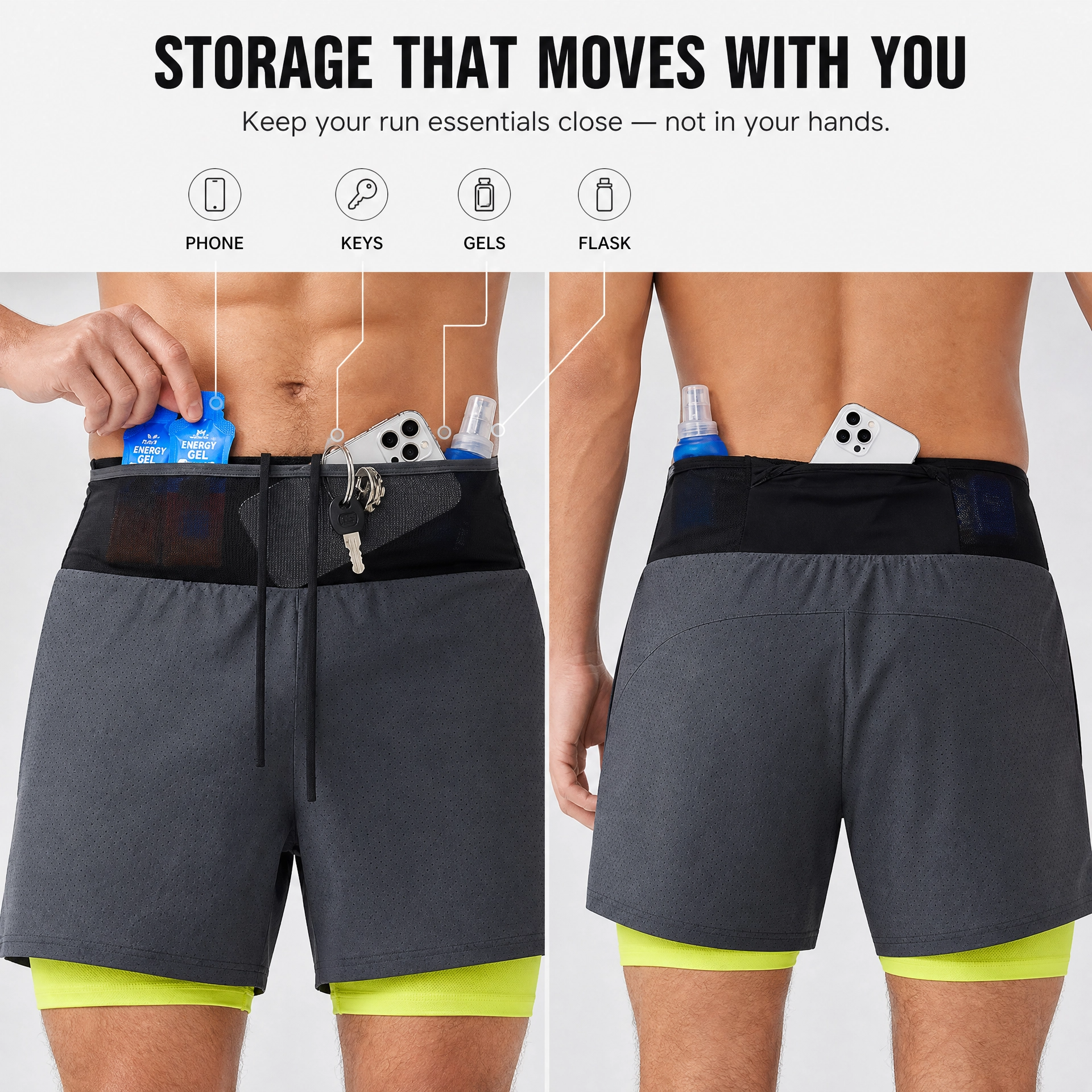 RunnerVault 2-in-1 Performance Shorts